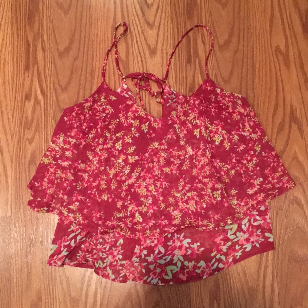 Cute floral red express tank